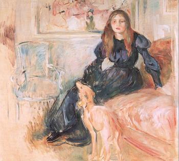 Berthe Morisot : Julie Manet and her Greyhound Laertes
